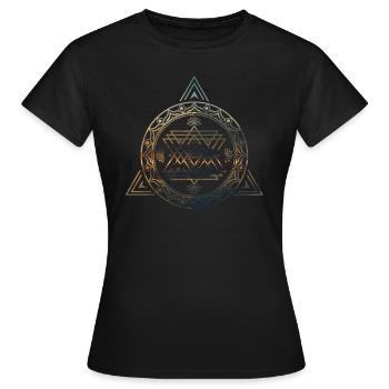 sacred illuminated geometry - Women's T-Shirt - black - Front - AI Model Female 172 dark (172cm)