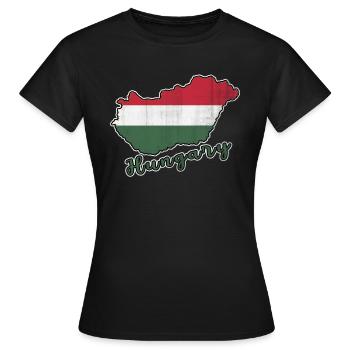 Hongrie - T-shirt Femme - noir - Devant - AI Model Female 172 dark (172cm)