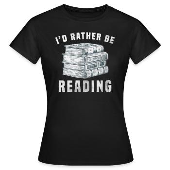 Ich würde lieber lesen - Frauen T-Shirt - Schwarz - Vorne - AI Model Female 172 dark (172cm)