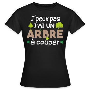 Bûcheron Forestier élagueur métier Forêt bois - T-shirt Femme - noir - Devant - AI Model Female 172 dark (172cm)