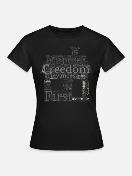 Freedom Of Speech - Wordcloud - Women's T-Shirt - black