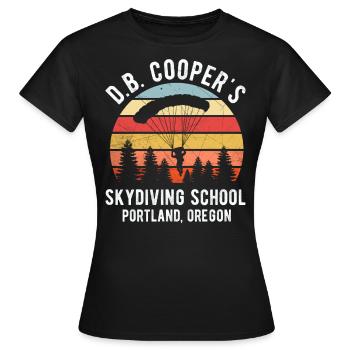 DB Coopers Skydiving School Portland Oregon - Women's T-Shirt - black - Front - AI Model Female 172 dark (172cm)