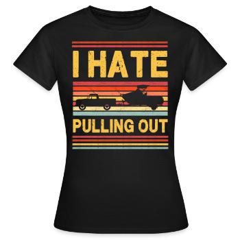 Ich hasse Ausziehen - Bootfahren - Frauen T-Shirt - Schwarz - Vorne - AI Model Female 172 dark (172cm)