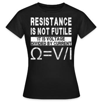 Widerstand ist nicht zwecklos - Volt geteilter Strom - Frauen T-Shirt - Schwarz - Vorne - AI Model Female 172 dark (172cm)