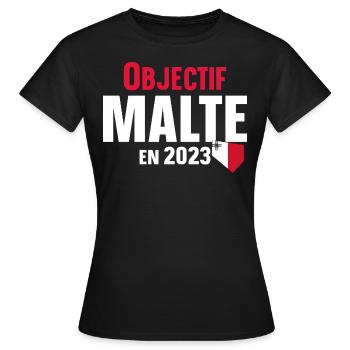 Malte 2023 Maltais Europe Pays Cadeau Humour - T-shirt Femme - noir - Devant - AI Model Female 172 dark (172cm)