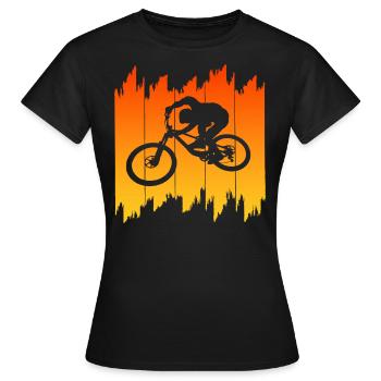 Mountainbike Downhill heizen MTB Fahrer Geschenk - Frauen T-Shirt - Schwarz - Vorne - AI Model Female 172 dark (172cm)