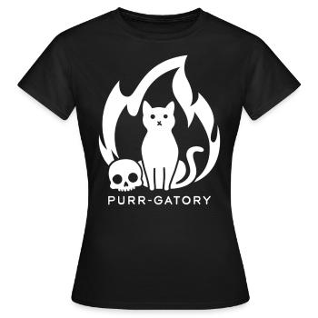 Purr-gatory White - Women's T-Shirt - black - Front - AI Model Female 172 dark (172cm)