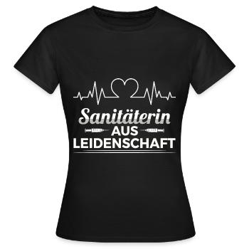 Notfallsanitäterin Leidenschaft Herzschlag - Frauen T-Shirt - Schwarz - Vorne - AI Model Female 172 dark (172cm)