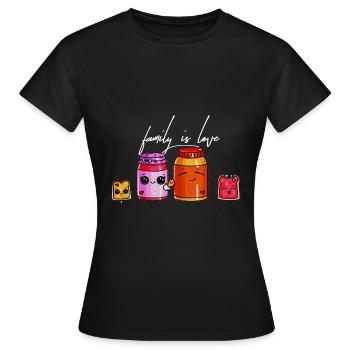 Toast, famille, manger, nourriture, cadeau, confiture - T-shirt Femme - noir - Devant - AI Model Female 172 dark (172cm)