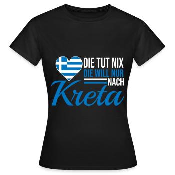 Kreta die tut nix Griechenland Urlaub - Frauen T-Shirt - Schwarz - Vorne - AI Model Female 172 dark (172cm)