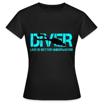 Scuba diving  - Frauen T-Shirt - Schwarz - Vorne - AI Model Female 172 dark (172cm)