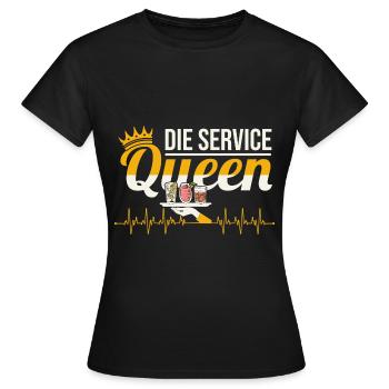 Kellnerin Service Herzschlag Bedienung Servicekraf - Frauen T-Shirt - Schwarz - Vorne - AI Model Female 172 dark (172cm)