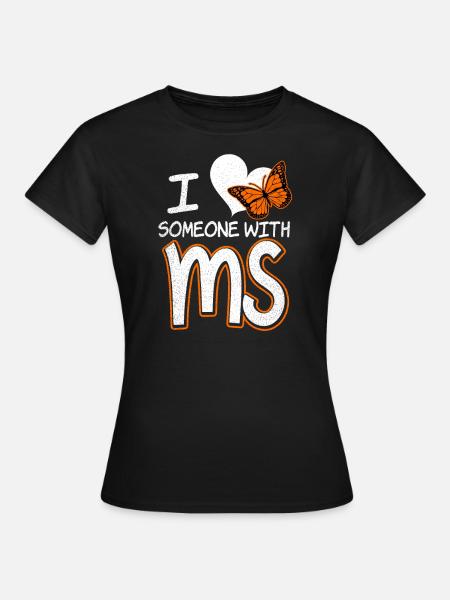 MS Awareness Rakastan jokaisella MS-lahjalla - T-shirt dam - svart