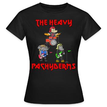 LES PACHYDERMES LOURDS - LES PÈRES JOUENT DU MÉTAL - T-shirt Femme - noir - Devant - AI Model Female 172 dark (172cm)