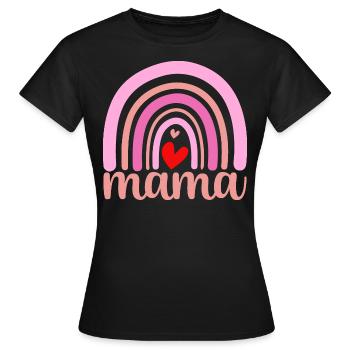Maman arc-en-ciel - T-shirt Femme - noir - Devant - AI Model Female 172 dark (172cm)
