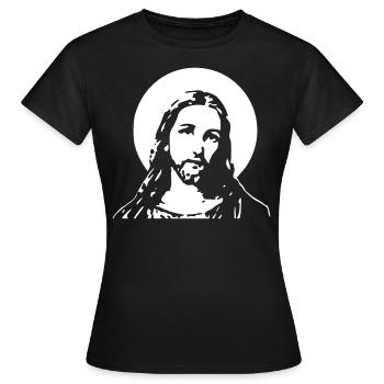 jesus Mond - Frauen T-Shirt - Schwarz - Vorne - AI Model Female 172 dark (172cm)