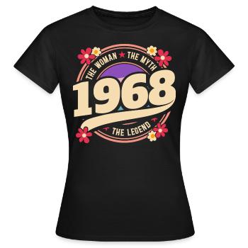 Woman 1968 The Legend 55 Years Anniversary - Women's T-Shirt - black - Front - AI Model Female 172 dark (172cm)