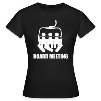 Planche, Réunion, Snowboard, Remonte-pente, Piste, Vacances d’hiver - T-shirt Femme - noir - Devant - AI Model Female 172 dark (172cm)