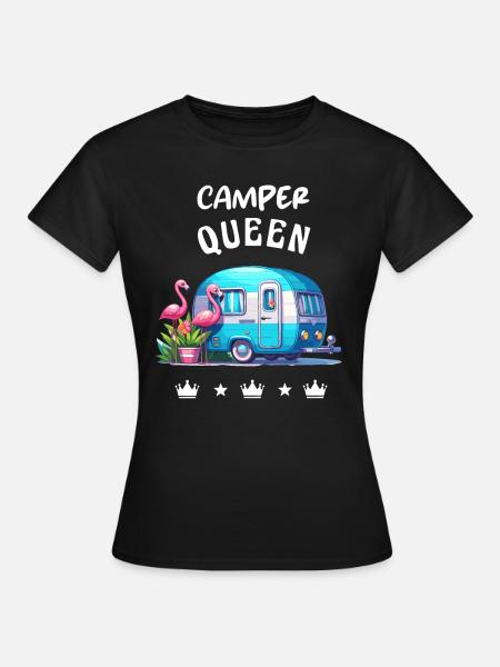 Camper Queen Camping Caraven Wohnmobil Sommer - Frauen T-Shirt - Schwarz