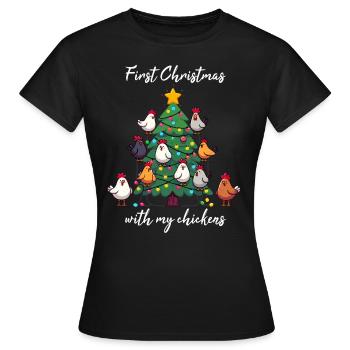 Noël avec des poules poulailler propriétaire de poulailler - T-shirt Femme - noir - Devant - AI Model Female 172 dark (172cm)