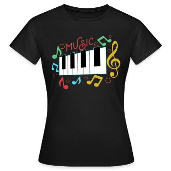musique - T-shirt Femme - noir - Devant - AI Model Female 172 dark (172cm)