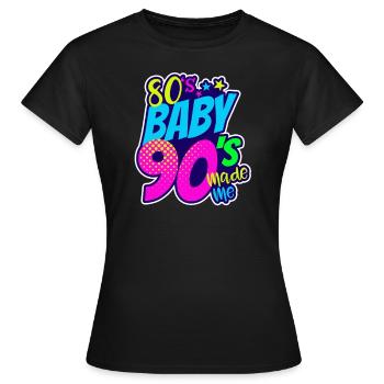 Né dans les années 90 Années 80 Bébé 90 m'a fait cadeau - T-shirt Femme - noir - Devant - AI Model Female 172 dark (172cm)