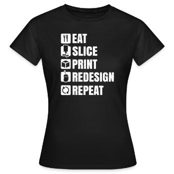 3D Druck Design Scheibe Redesign Geschenk - Frauen T-Shirt - Schwarz - Vorne - AI Model Female 172 dark (172cm)