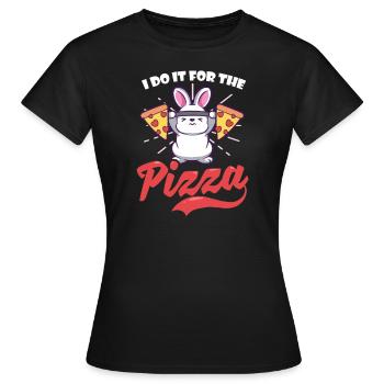 Bodybuilder ich tue es für die Pizza - Frauen T-Shirt - Schwarz - Vorne - AI Model Female 172 dark (172cm)