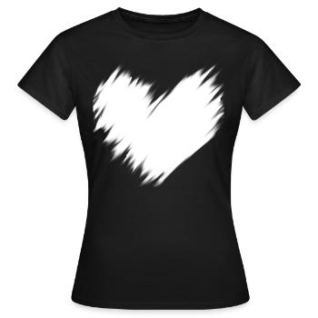 Idée cadeau floue cœur blanc - T-shirt Femme - noir - Devant - AI Model Female 172 dark (172cm)