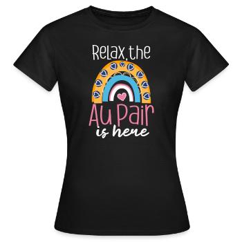 Au Pair Relax Das Au Pair ist da - Frauen T-Shirt - Schwarz - Vorne - AI Model Female 172 dark (172cm)