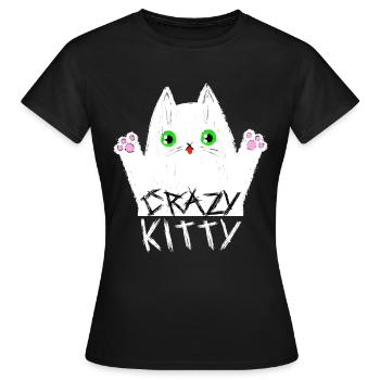 Crazy Kitty - Women's T-Shirt - black - Front - AI Model Female 172 dark (172cm)