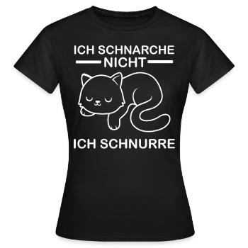 Ich schnarche nicht, ich schnurre - Frauen T-Shirt - Schwarz - Vorne - AI Model Female 172 dark (172cm)
