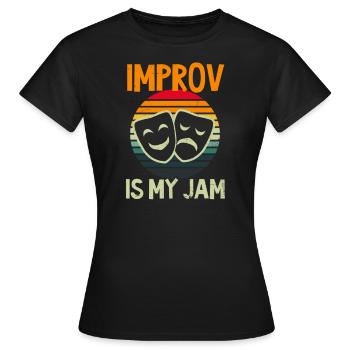 Improv Theatre Vintage Improv - Women's T-Shirt - black - Front - AI Model Female 172 dark (172cm)