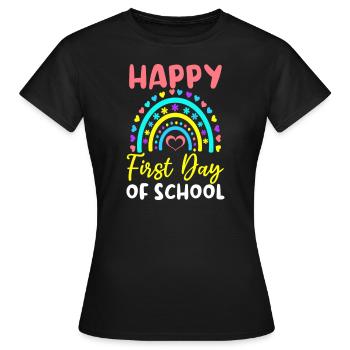 Premier jour d’école Bon premier jour Arc-en-ciel - T-shirt Femme - noir - Devant - AI Model Female 172 dark (172cm)