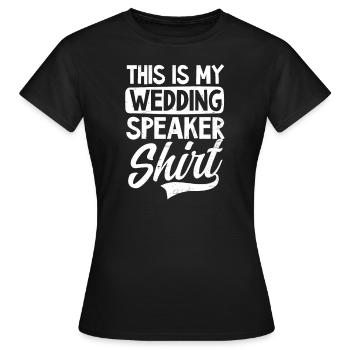 Speaker Wedding Speaker Outfit - Women's T-Shirt - black - Front - AI Model Female 172 dark (172cm)