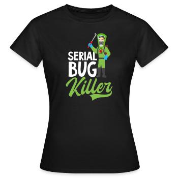 Bug Exterminator Serial Bug Killer - T-shirt Femme - noir - Devant - AI Model Female 172 dark (172cm)