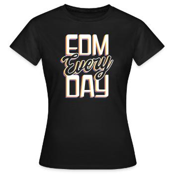 EDM Rave Techno EDM jeden Tag - Frauen T-Shirt - Schwarz - Vorne - AI Model Female 172 dark (172cm)