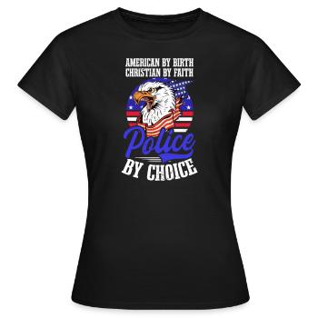 4 juillet Officier de police de la police chrétienne américaine - T-shirt Femme - noir - Devant - AI Model Female 172 dark (172cm)
