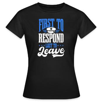 4. Juli Polizist antwortet zuerst auf - Frauen T-Shirt - Schwarz - Vorne - AI Model Female 172 dark (172cm)