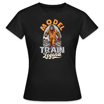Model Railroad Model Train Legend - Women's T-Shirt - black - Front - AI Model Female 172 dark (172cm)