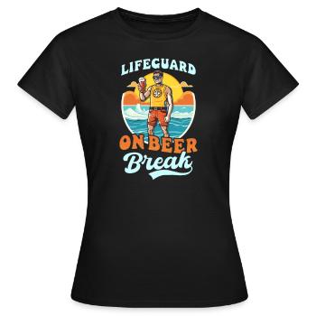 Rettungsschwimmer Rettungsschwimmer in der Bierpause - Frauen T-Shirt - Schwarz - Vorne - AI Model Female 172 dark (172cm)
