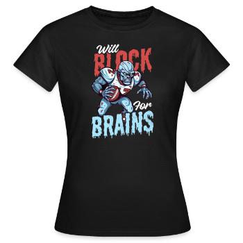 Fußball-Halloween blockiert Gehirne - Frauen T-Shirt - Schwarz - Vorne - AI Model Female 172 dark (172cm)