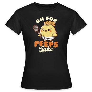 Pâques de tennis pour l’amour de Peeps - T-shirt Femme - noir - Devant - AI Model Female 172 dark (172cm)