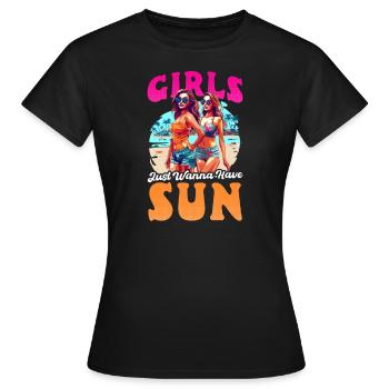 Sommerferien wollen Sonne haben - Frauen T-Shirt - Schwarz - Vorne - AI Model Female 172 dark (172cm)