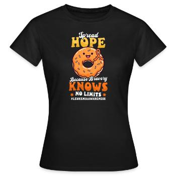 Sensibilisation à la leucémie Espoir Bravoure sans limites - T-shirt Femme - noir - Devant - AI Model Female 172 dark (172cm)