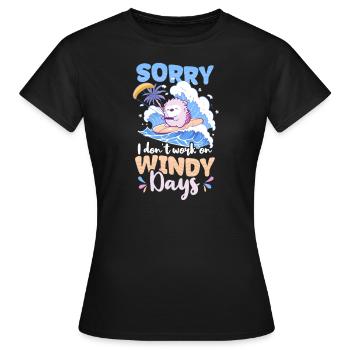 Kitesurfen funktioniert nicht an windigen Tagen - Frauen T-Shirt - Schwarz - Vorne - AI Model Female 172 dark (172cm)