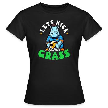 Soccer Coach Lets Kick Some Grass - Women's T-Shirt - black - Front - AI Model Female 172 dark (172cm)