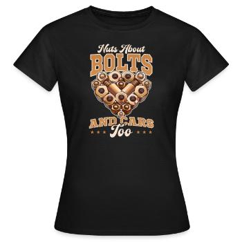 Les mécaniciens automobiles s'intéressent aux boulons : et les voitures aussi - T-shirt Femme - noir - Devant - AI Model Female 172 dark (172cm)