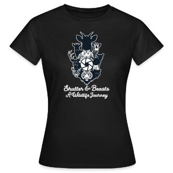 Tierfotograf Shutter Beasts A Journey - Frauen T-Shirt - Schwarz - Vorne - AI Model Female 172 dark (172cm)