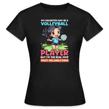 Volleyball Dad Most Valuable Papa - Women's T-Shirt - black - Front - AI Model Female 172 dark (172cm)